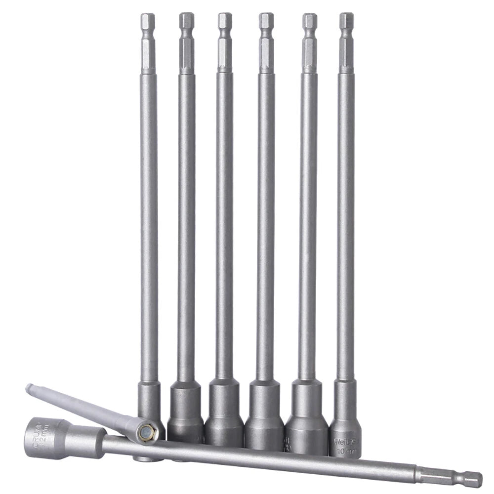 Hex With or Non-Magnetic Nut Driver 1/4 Socket Wrench Impact Drill Bit 300/350mm