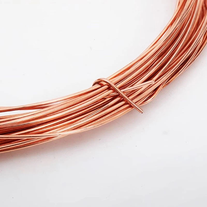 99.9% Round Copper Wire T2 Solid Bare Uncoated 0.2mm to 3.0mm Diameter By Metre