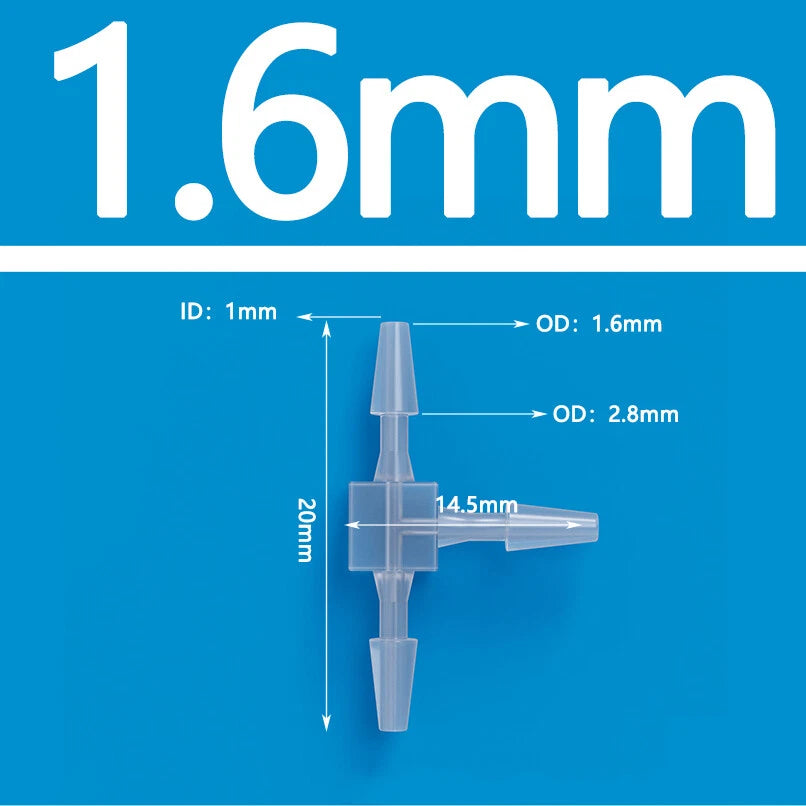 T-Type Three Way Plastic Barbed Hose Connector — Equal Tube Joiner Fitting