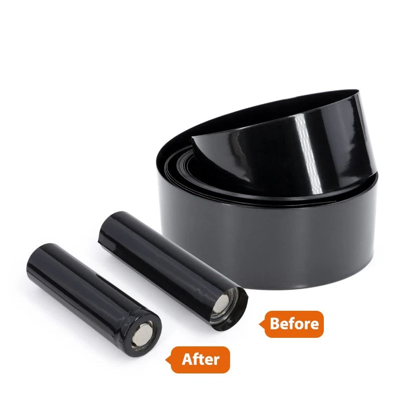 PVC Heat Shrink Tubing Black Wrap Sleeve — 7mm to 285mm, Battery & Wire Insulation