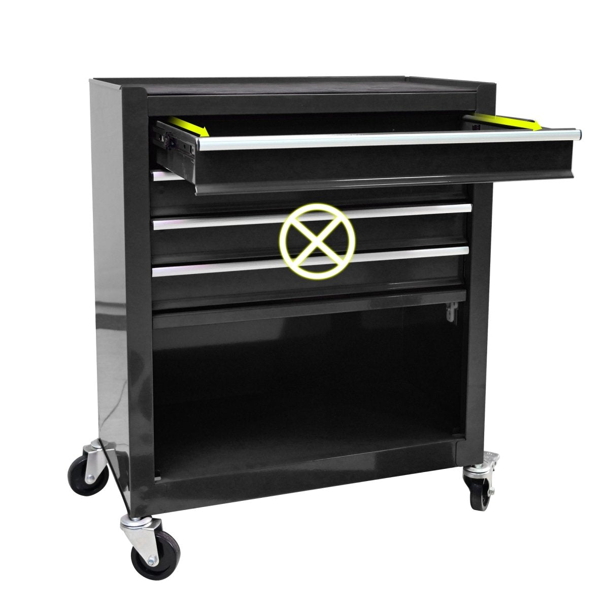 4 Drawers Multifunctional Tool Cart With Wheels - Black - HomeDIYer