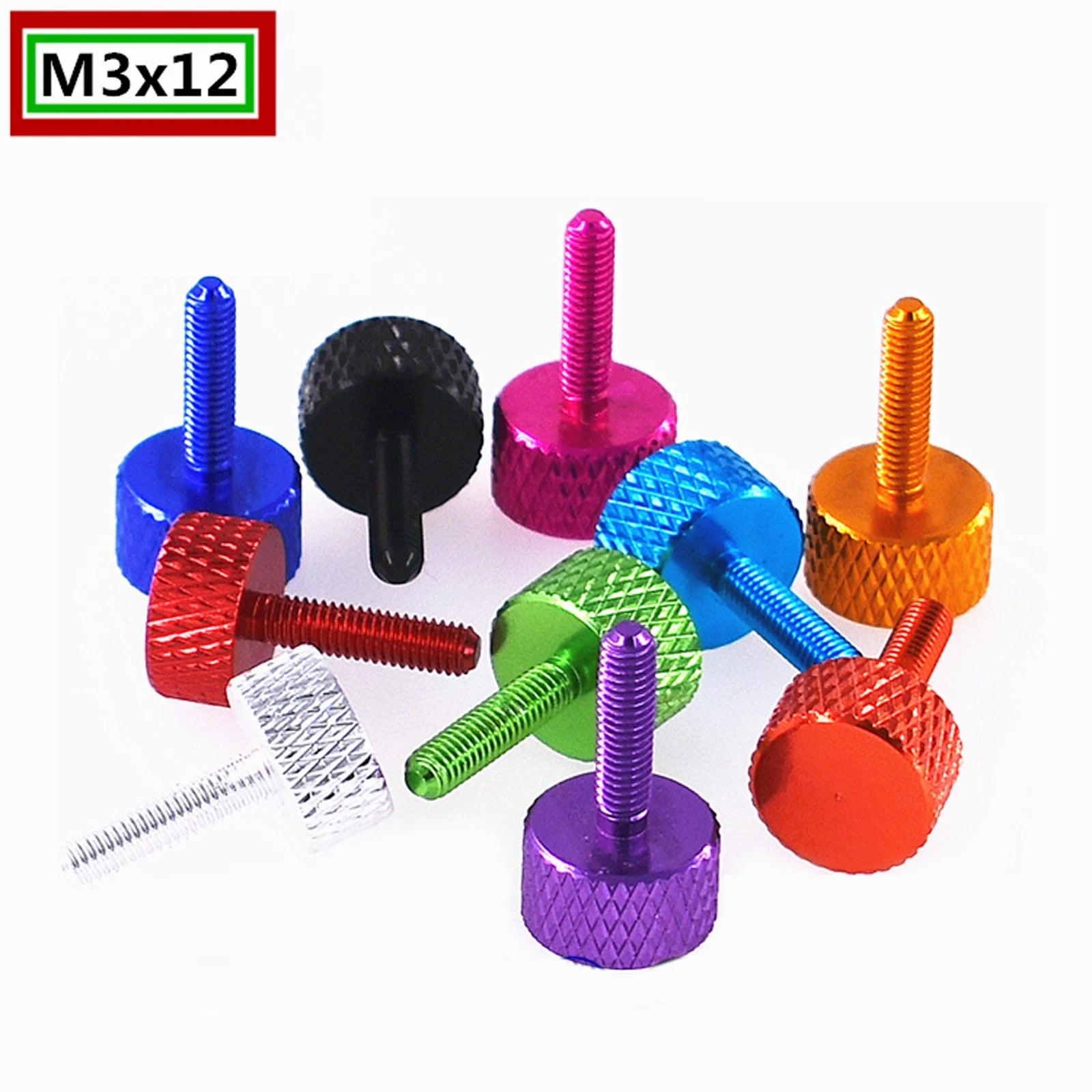 M3 Knurled Thumb Screws – Aluminum Alloy, Anodized Colors, M3×5mm to M3×50mm