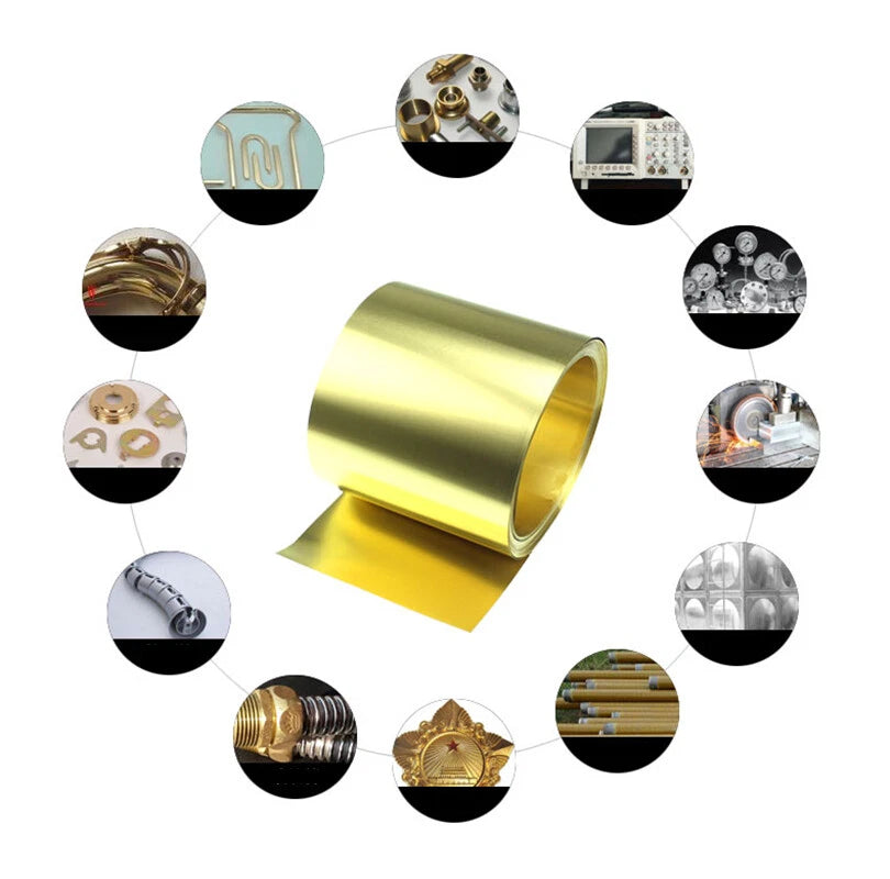 Brass Sheet Roll Metal Thin Foil Plate Pure Sheet Brass Coil Thicknes 0.02~0.5mm