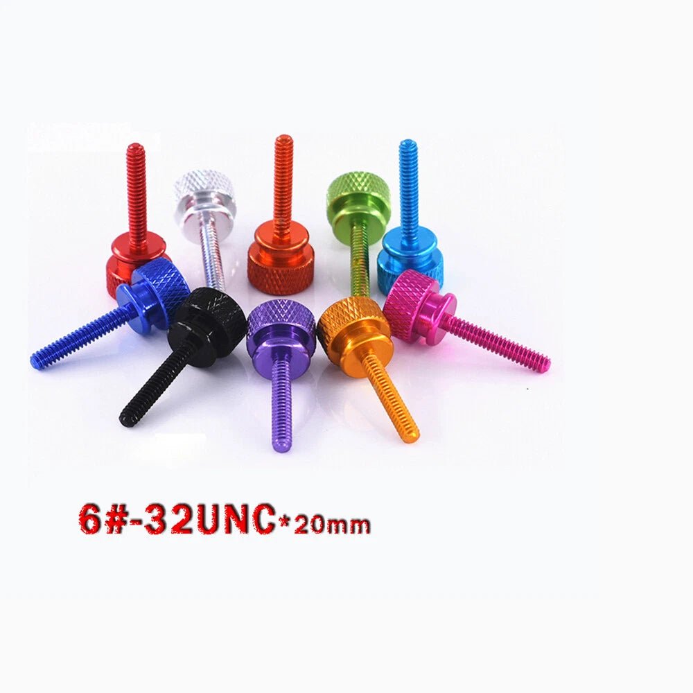 UNC 6 - 32 Anodized Aluminum Knurled Thumb Screws — 10mm & 20mm, 10 Colors - HomeDIYer