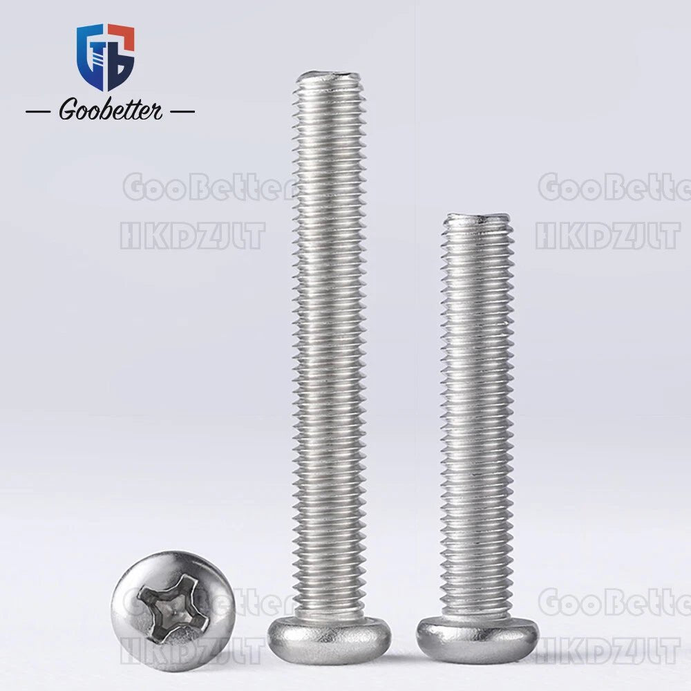 M2–M8 A4 Stainless Steel Phillips Pan Head Machine Screws – Marine Grade 316, 3–100mm Lengths - HomeDIYer