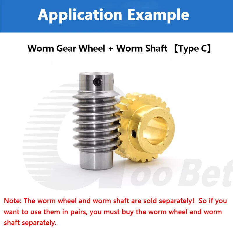 Module 1.5 Steel Worm Shaft, Brass Worm Gear Wheel 20/25/30/40 Tooth, Precision