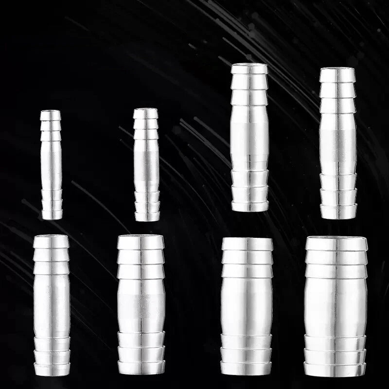 A2 Stainless Steel Straight Hose Joiner Barbed Connector — Sizes 6mm–41mm