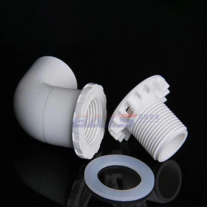 PVC Pipe Fittings Tank Stright Elbow Water Drainage For Aquarium White Blue Grey