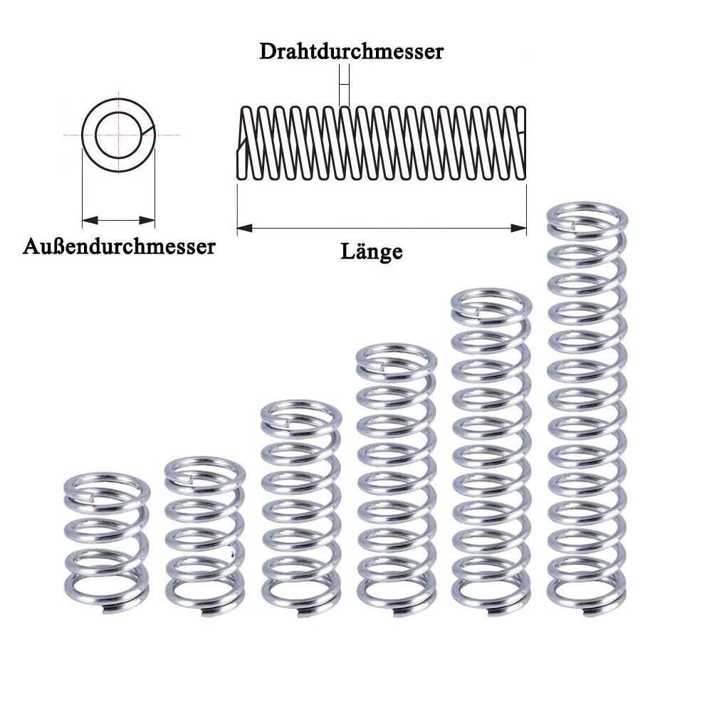 Stainless Compression Spring 0.6mm Wire Diameter Coil Springs-All Lengths & OD