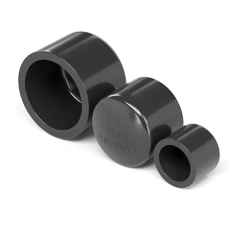 UPVC Cap End Caps Plug Blanking ø20~110mm Dark Grey Adhesive Drain Pipe Fittings