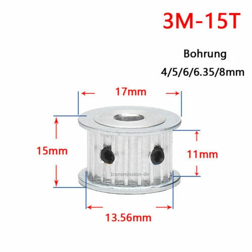 Timing Belt Pulley 3M 12T - 60T Synchronous Wheel for width 10 mm Timing Belts