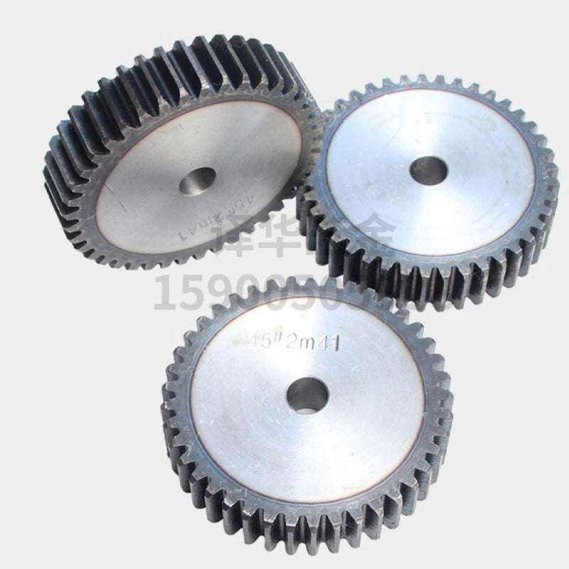 1/1.5/2 Modul Spur Gear 12-100 Teeth 10/15/20mm Thick 45#Steel Transmission Gear