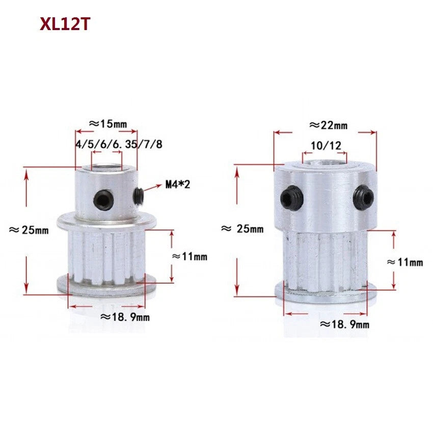 XL10-100T Timing Belt Pulley Pitch 5.08mm Synchronous Wheel Tooth Width 11mm