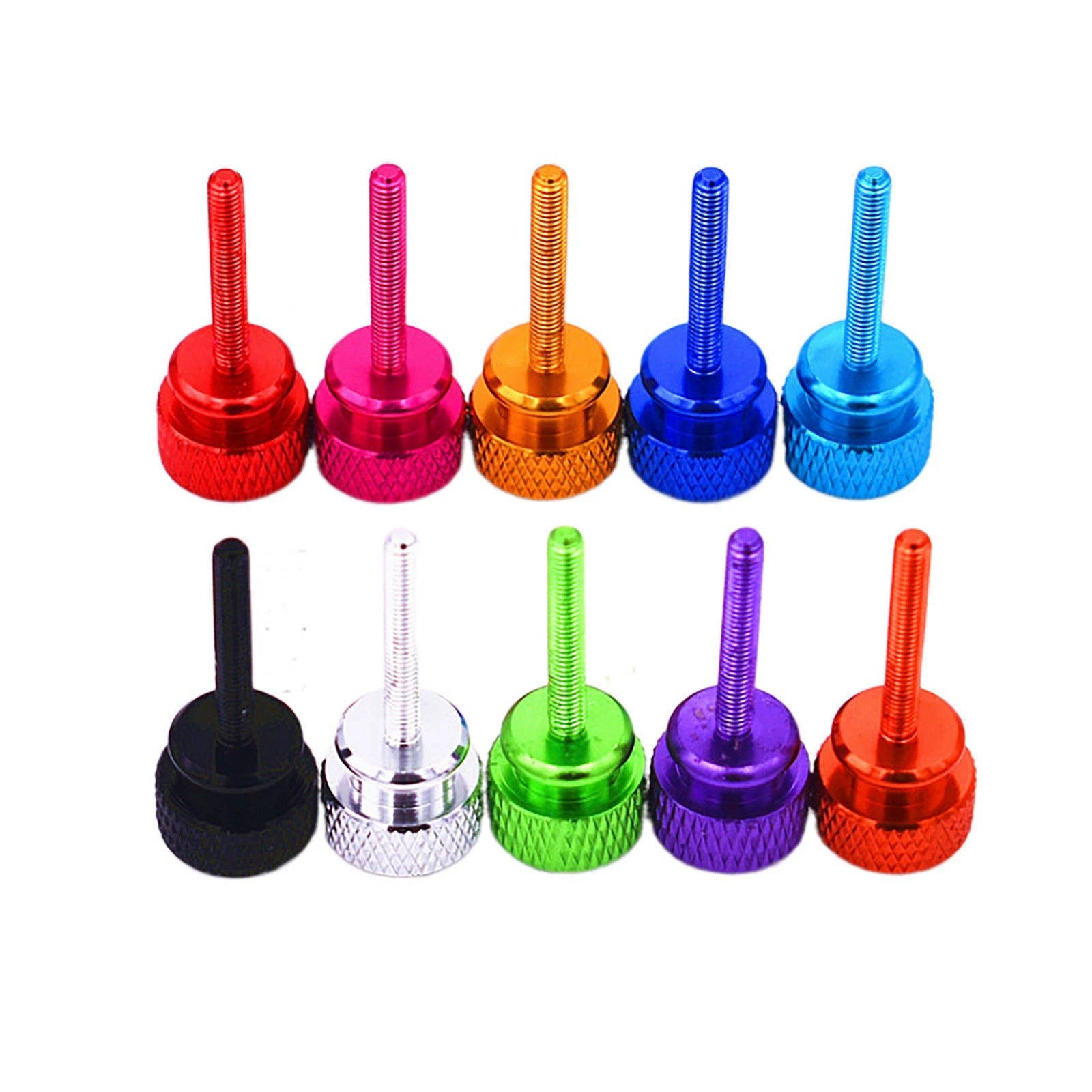 #6-32 Aluminum Anodized Thumb Screws – Knurled Hand Bolt for PC Case Modding & DIY