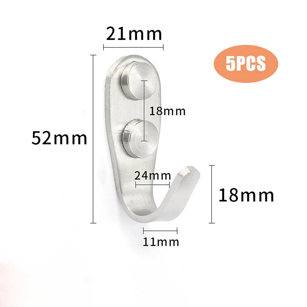 304 Stainless Steel Bathroom Kitchen Wall Door Holder Hook Hanger Hooks