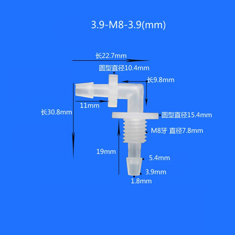90 Degree Barbed Hose Fitting — Male Thread Plastic Elbow Connector for Air & Water Lines