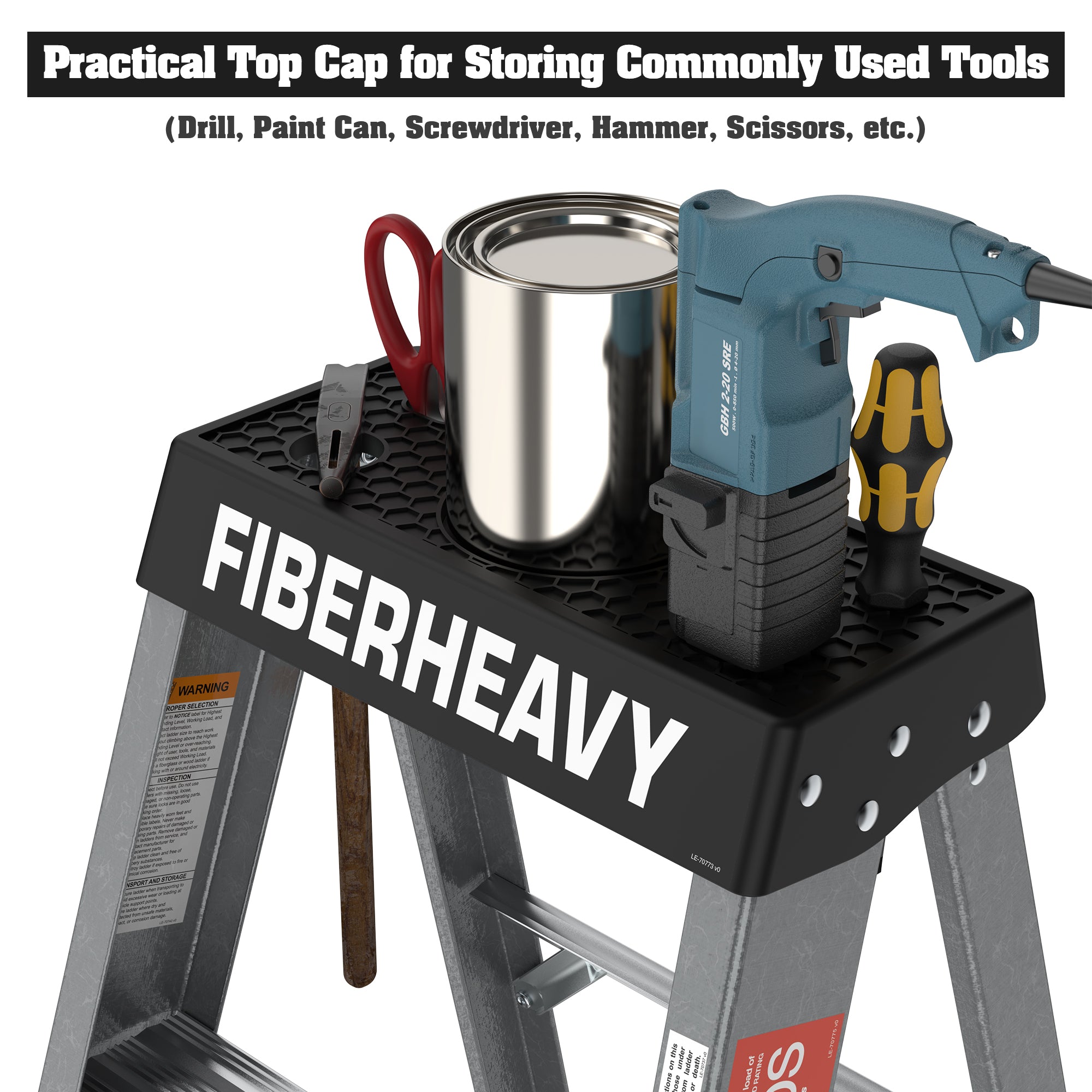 Fiberglass Step Ladder 4-Step 250lbs Gray