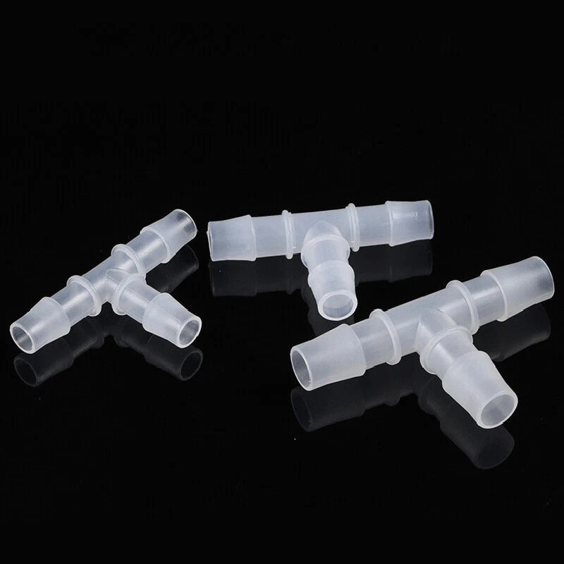 Plastic T-Type Barb Reducing Hose Fitting | 3-Way Tube Connector 1.6mm–14mm
