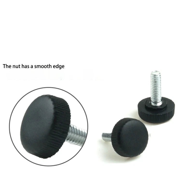 Plastic Round 12 Knurled Thumb Screws – Black, M3 M4 M5 M6, Zinc‑Plated Steel (Hand Knob Bolts) - HomeDIYer
