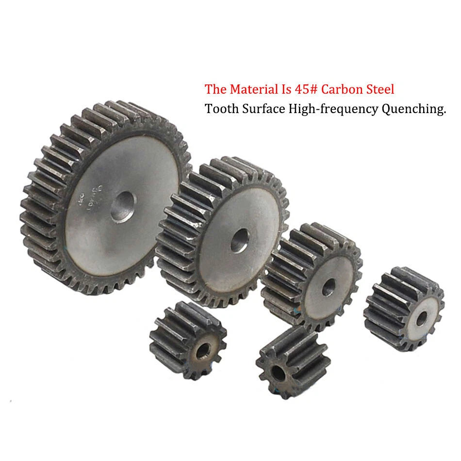 3 Mod 45# Steel Spur Gears 30mm Thick 10-53 Teeth 36-165mm OD Transmission Gear
