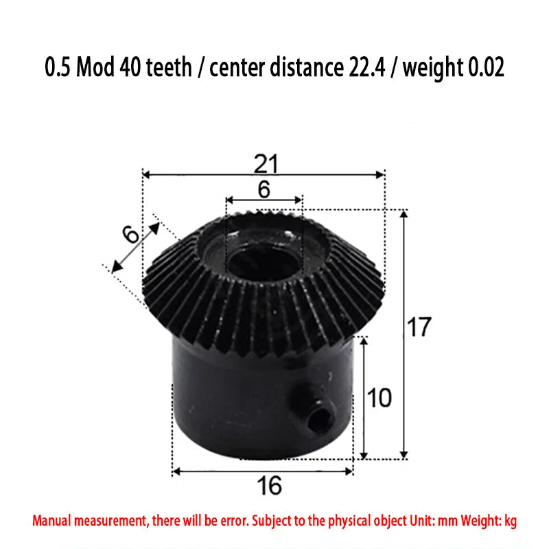 0.5/1/1.25/1.5/2 Mod Bevel Gear 12-40 Teeth Transmission Gears Bevel Teeth 90°
