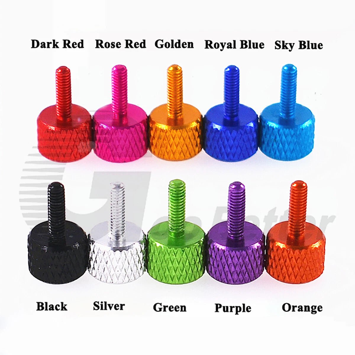 Knurled Thumb Screws UNC 6 - 32 — Aluminum Hand - Grip Knob Bolts, 10 Colors - HomeDIYer