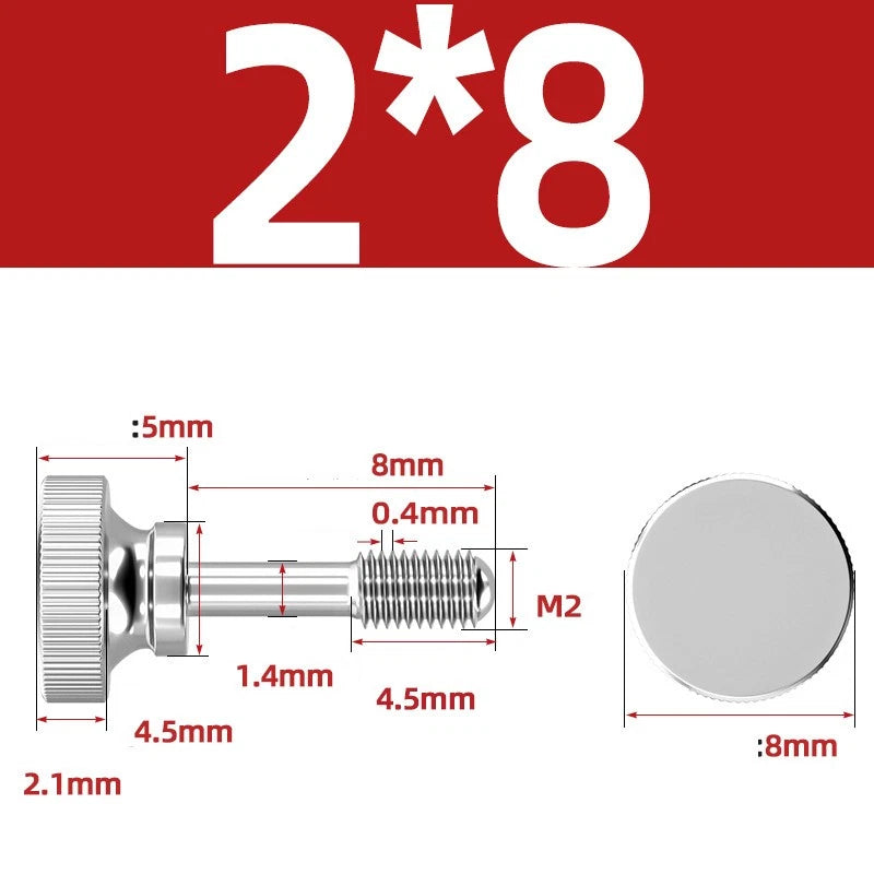 Knurled Thumb Screws Stainless Steel — M2 M2.5 M3 M4 M5 M6 M8 M10 Hand Knob Bolts