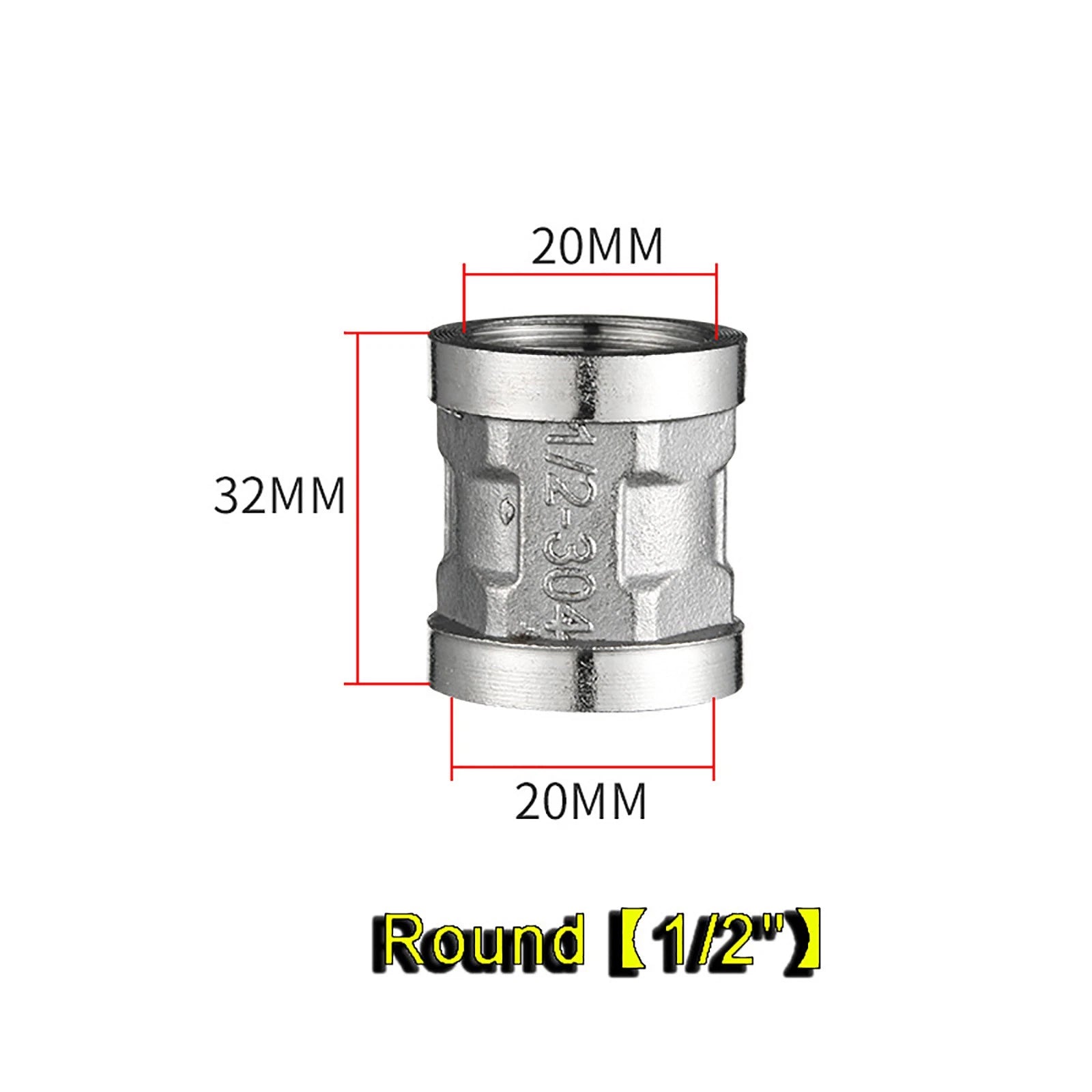 201 Stainless Steel Pipe Fittings — Female Socket Coupler Adapters (1/2", 3/4", 1")
