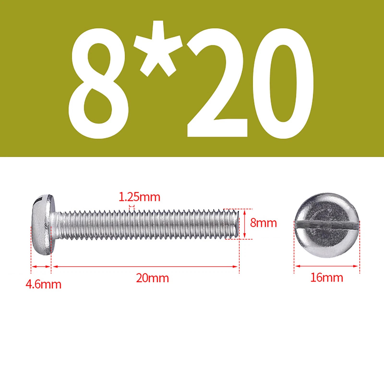 M1.6 to M10 Slotted Cheese Head Machine Screws | A2 Stainless Steel DIN 84