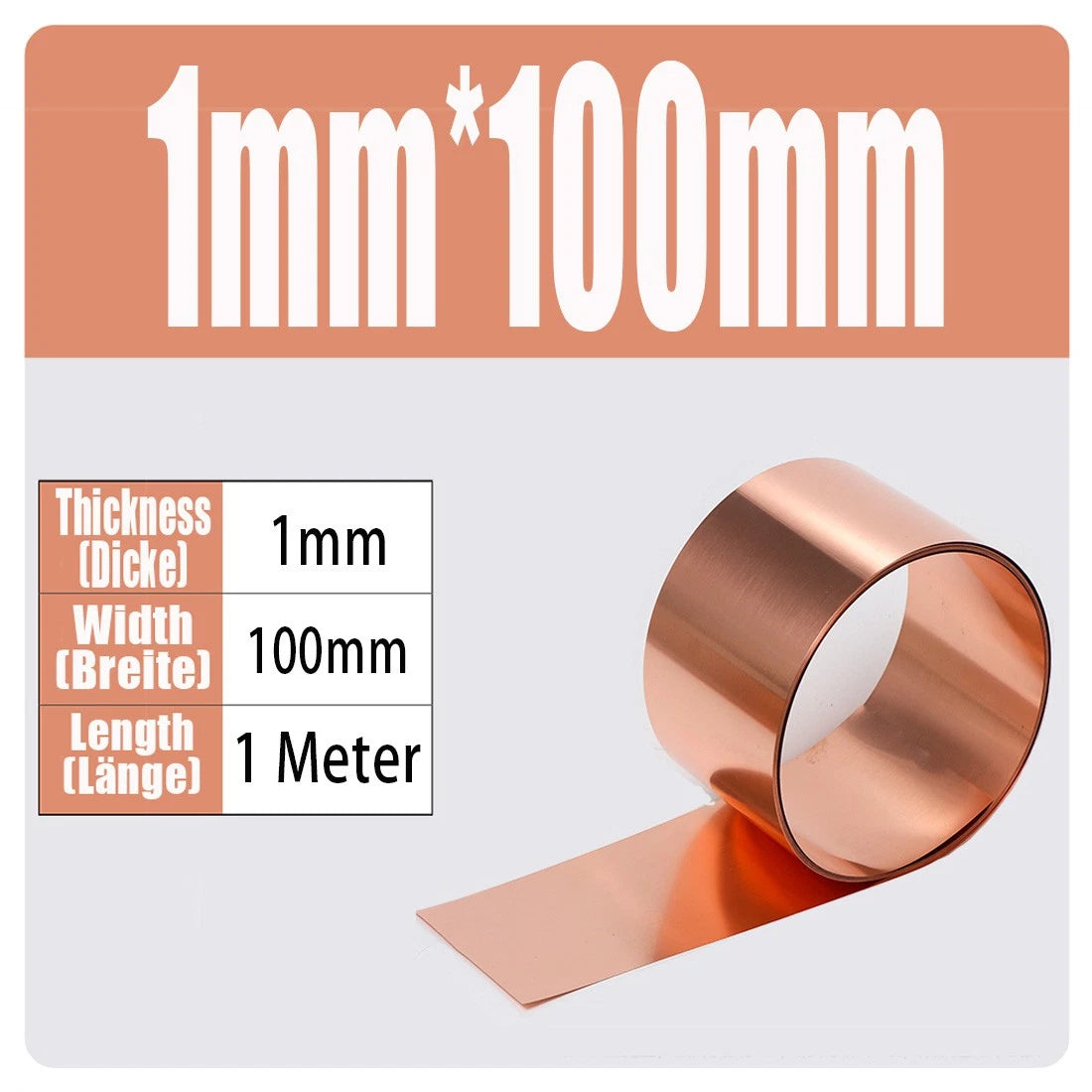 99.9% Flexible Pure Cu Metal Foil Plate Strip 0.01~1mm Thick Copper Sheet Roll