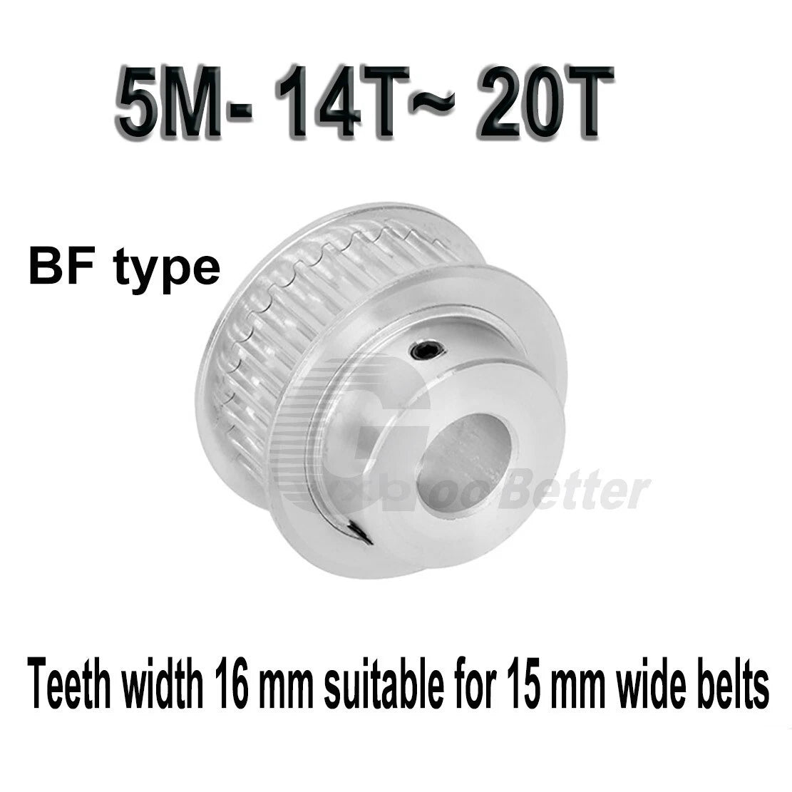 5M Pulleys BF-type 14T~20T Timing Belt Pulley Bore=5mm~20mm Tooth width=16 mm