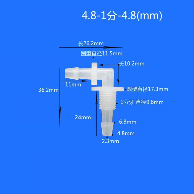 90 Degree Barbed Hose Fitting — Male Thread Plastic Elbow Connector for Air & Water Lines