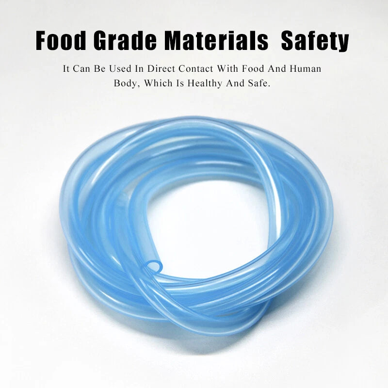 Food Grade Silicone Tubing Sky Blue — Flexible Hose Pipe 2mm to 6mm ID