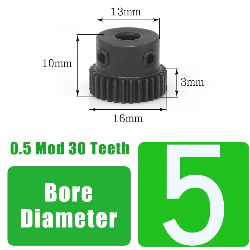 0.5 Mod 30 Teeth Spur Gear Transmission Gear With Step Motor Gears 45# Steel