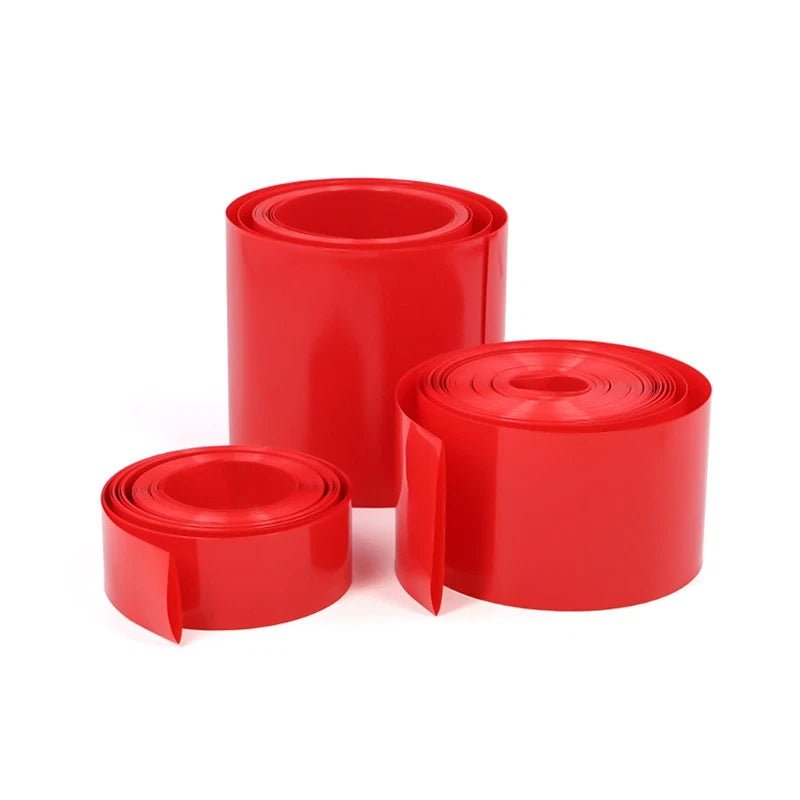 PVC Heat Shrink Tubing Red — 7mm to 280mm Flat Width, Battery & Wire Insulation Sleeve - HomeDIYer