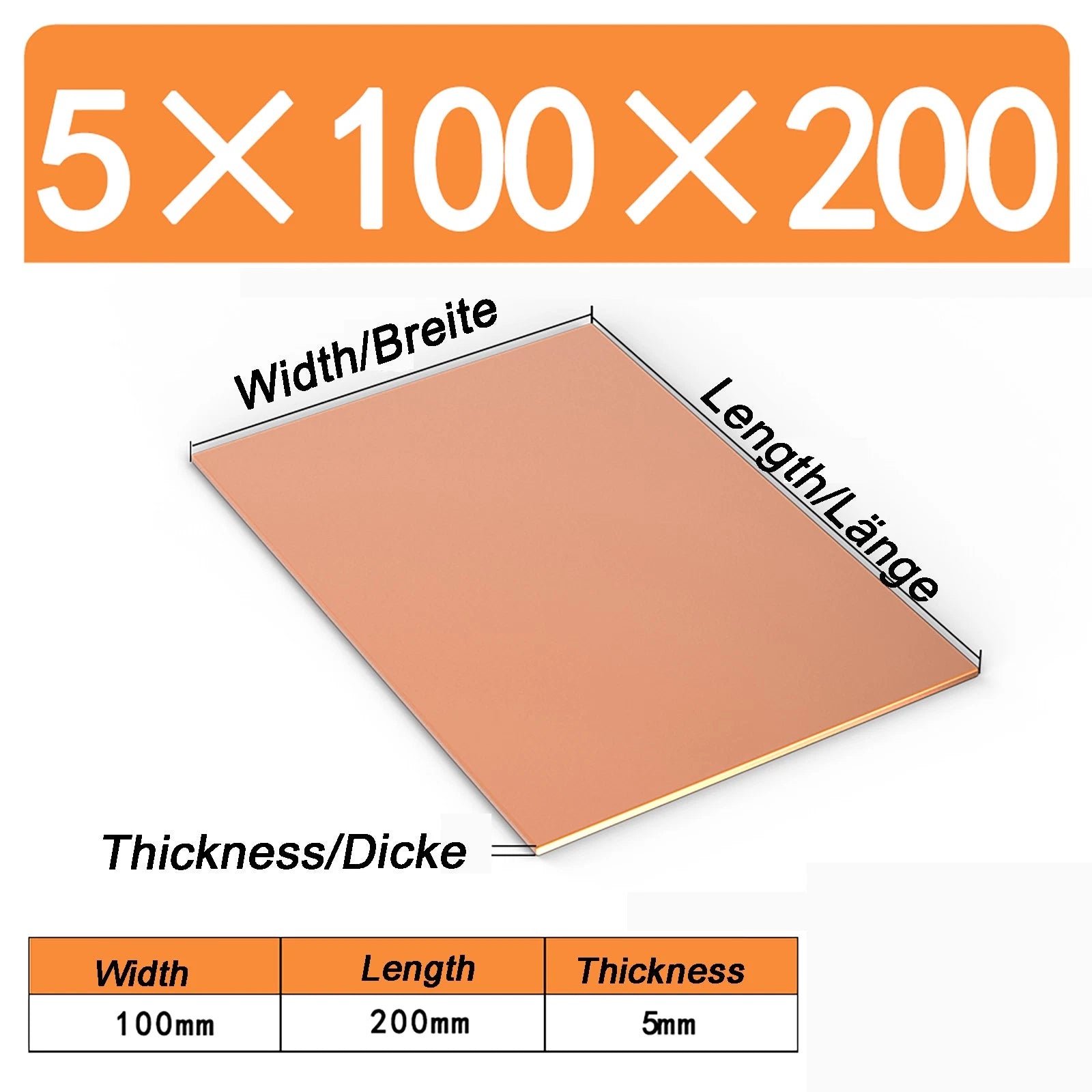 Natural Copper Sheet Metal guillotine cut - 0.3mm - 6.0mm - Multiple