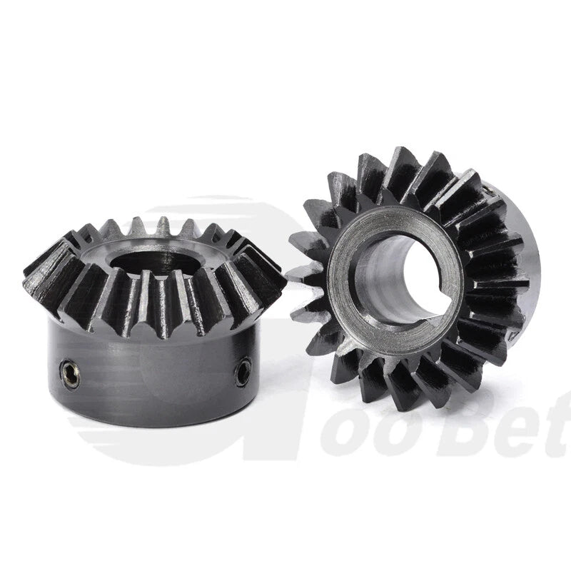 Module 3 Bevel Gear C45 Steel Miter Gear 90° 1:1 Pairing 20 Tooth Hardened Black