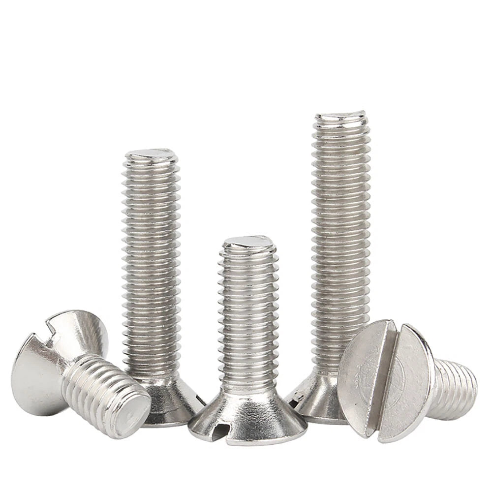 M1.6–M8 A2 Stainless Steel Flat Head Slotted Machine Screws | Countersunk Bolts