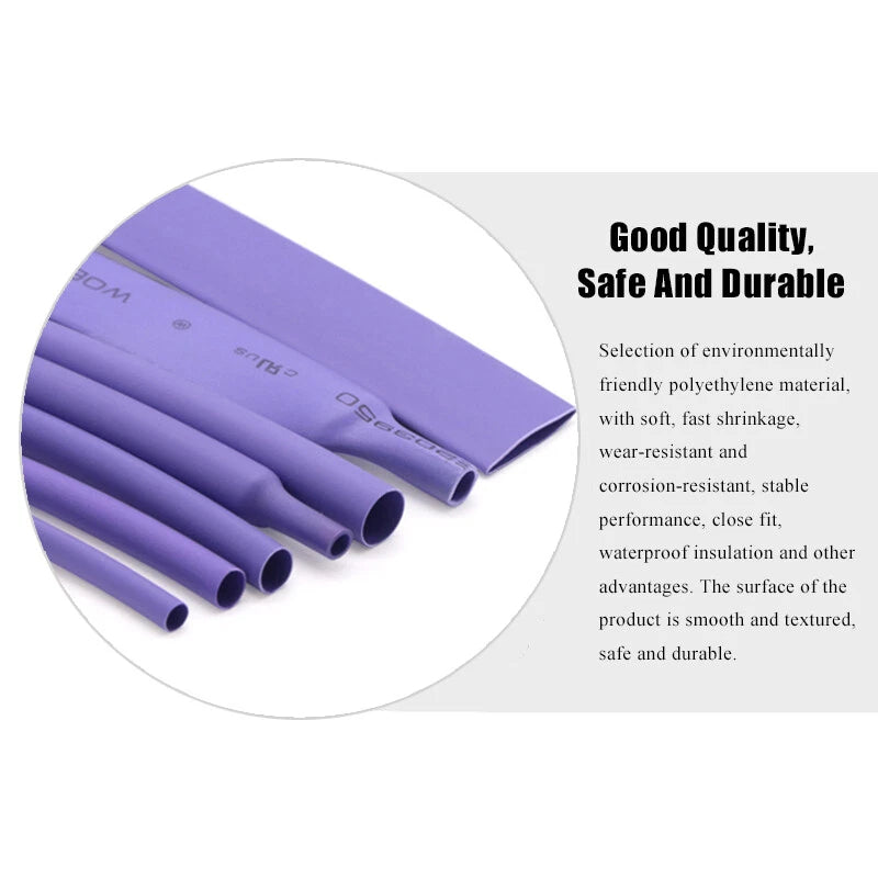 Purple Heat Shrink Tubing 2:1 — φ1.5mm to φ50mm | Electrical Wire Sleeve