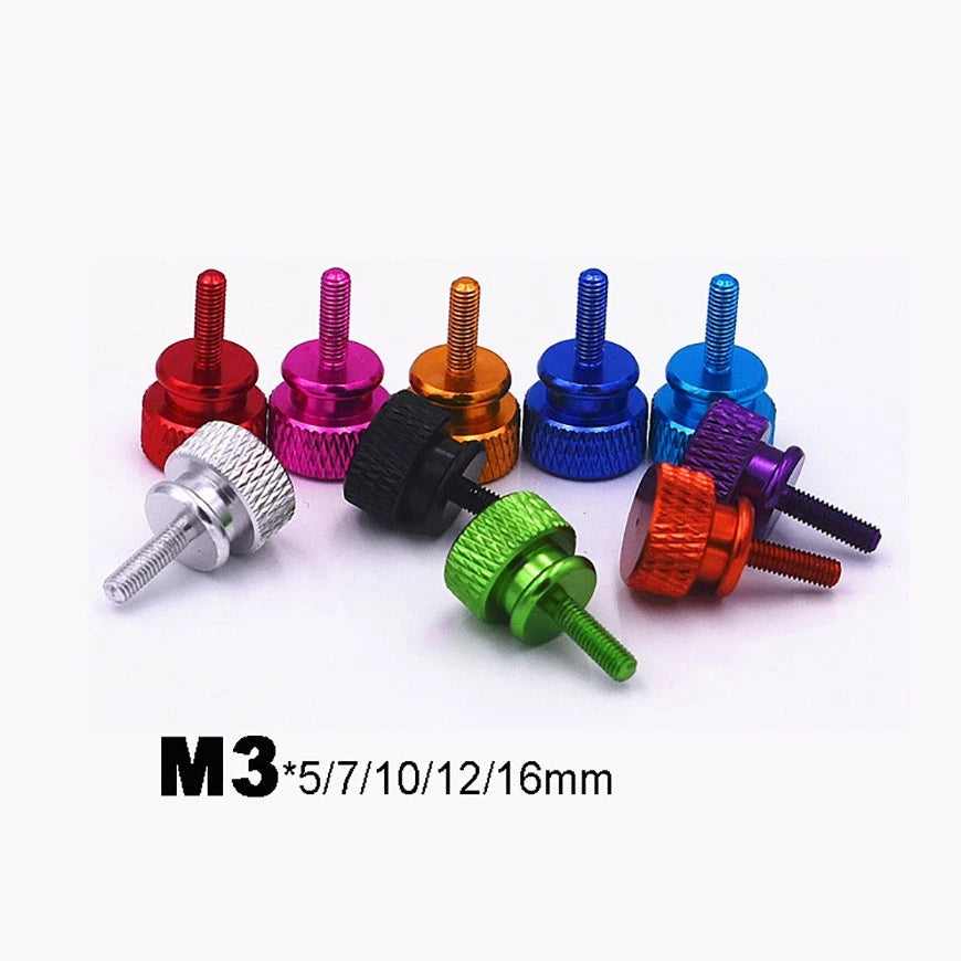 M3*5/7/10/12/16mm Aluminium Anodised Knurled Thumb Screws Hand Grip Knob Bolt