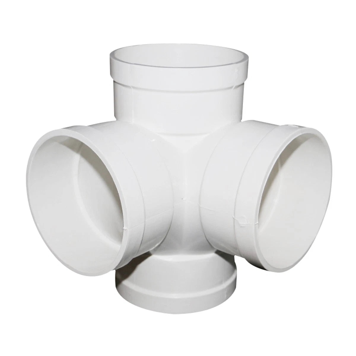 PVC 4-Way Cubic Equal Reducer Drainage Pipe Connectors Tube Fittings Adapters