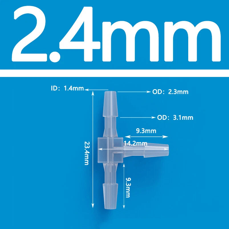 T-Type Three Way Plastic Barbed Hose Connector — Equal Tube Joiner Fitting