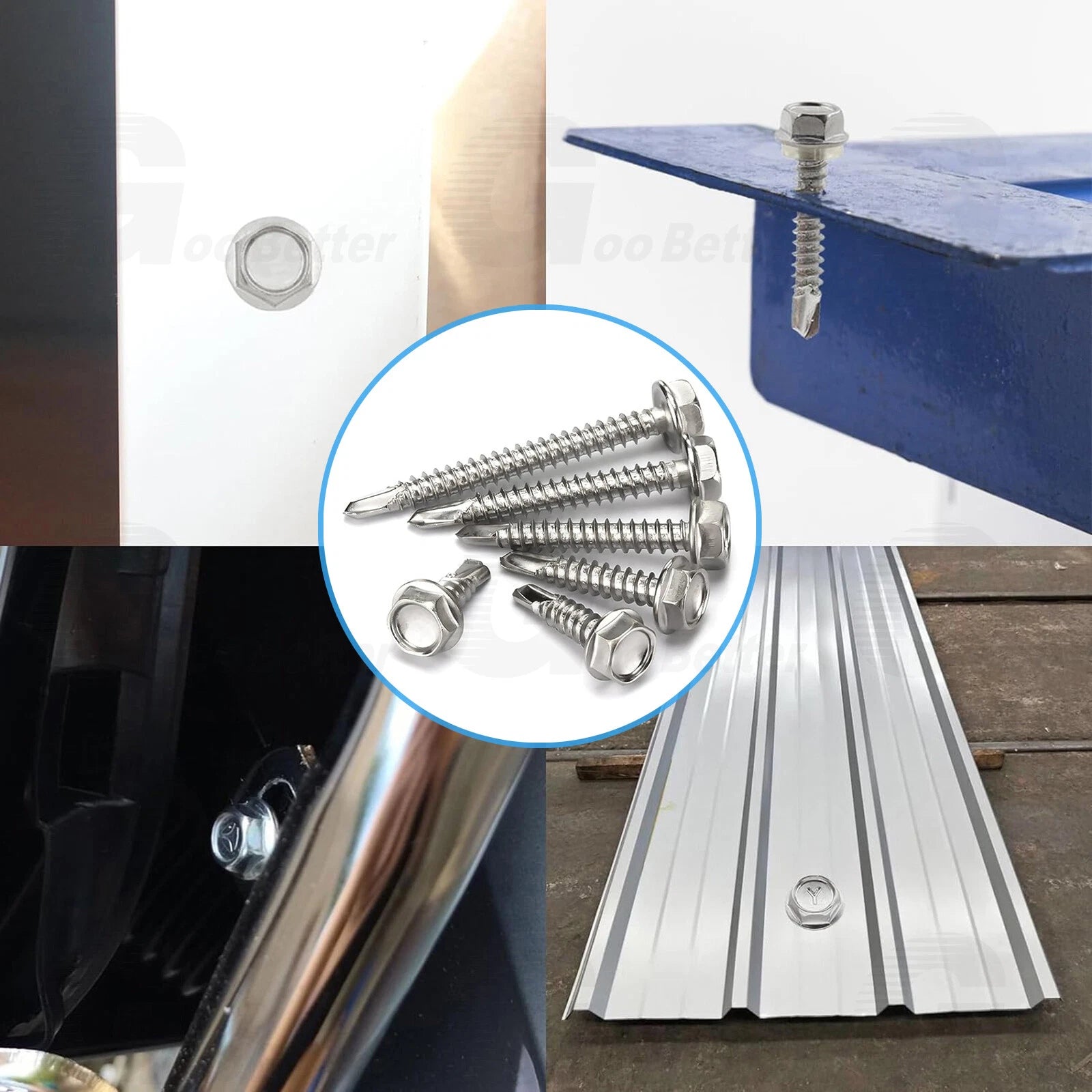 400pc #8 #10 #12 Hex Washer Self-Drilling Tek Screws – 410 Stainless Steel Kit