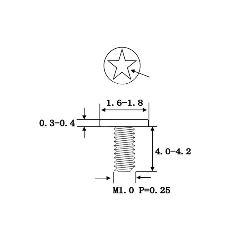M1 M1.2 Stainless Steel Five - Star Pentalobe Machine Screws — Micro Threaded Fasteners - HomeDIYer