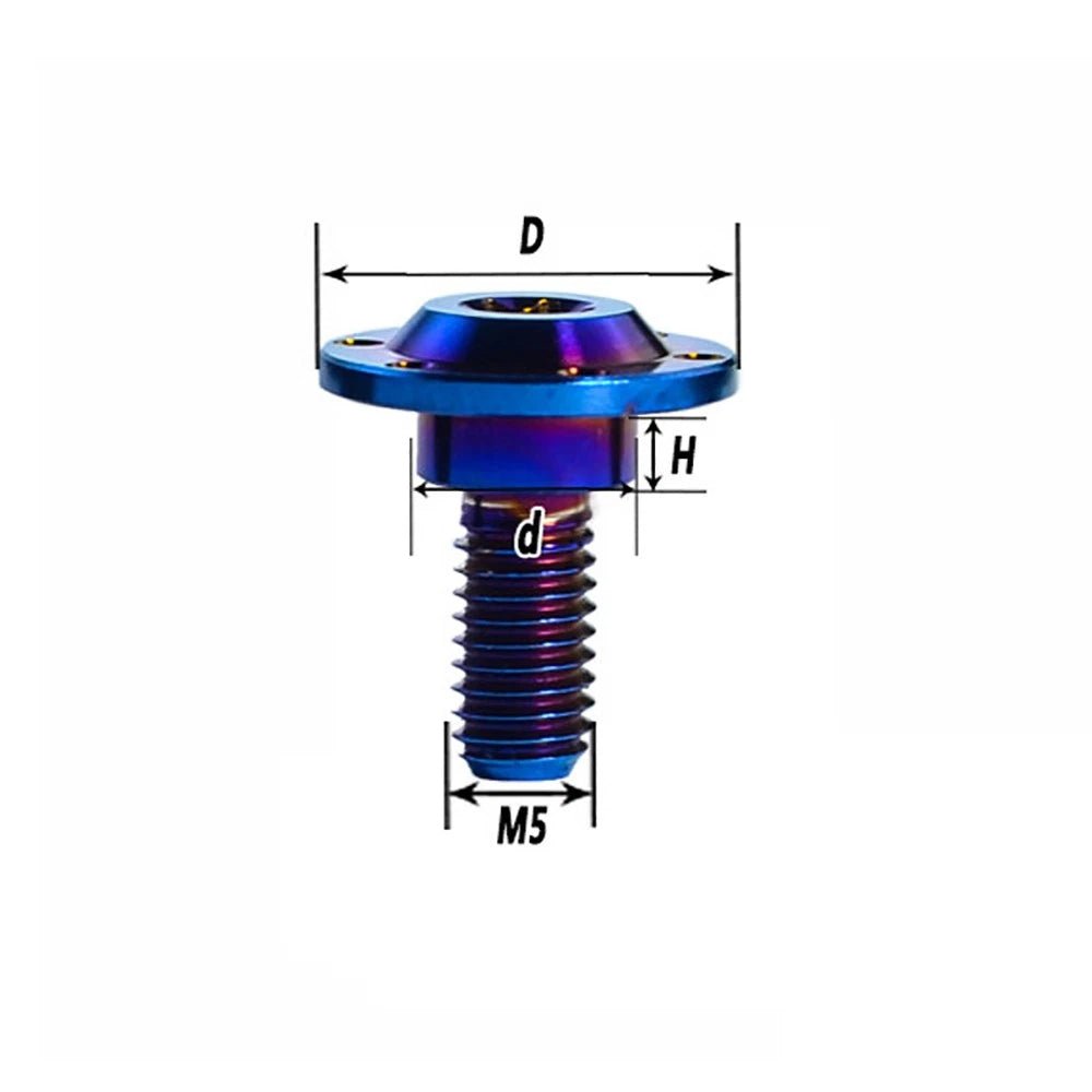 M5 Titanium Stepped Screw — Low Profile Torx Head with Washer | 13 15 16 19 20mm - HomeDIYer