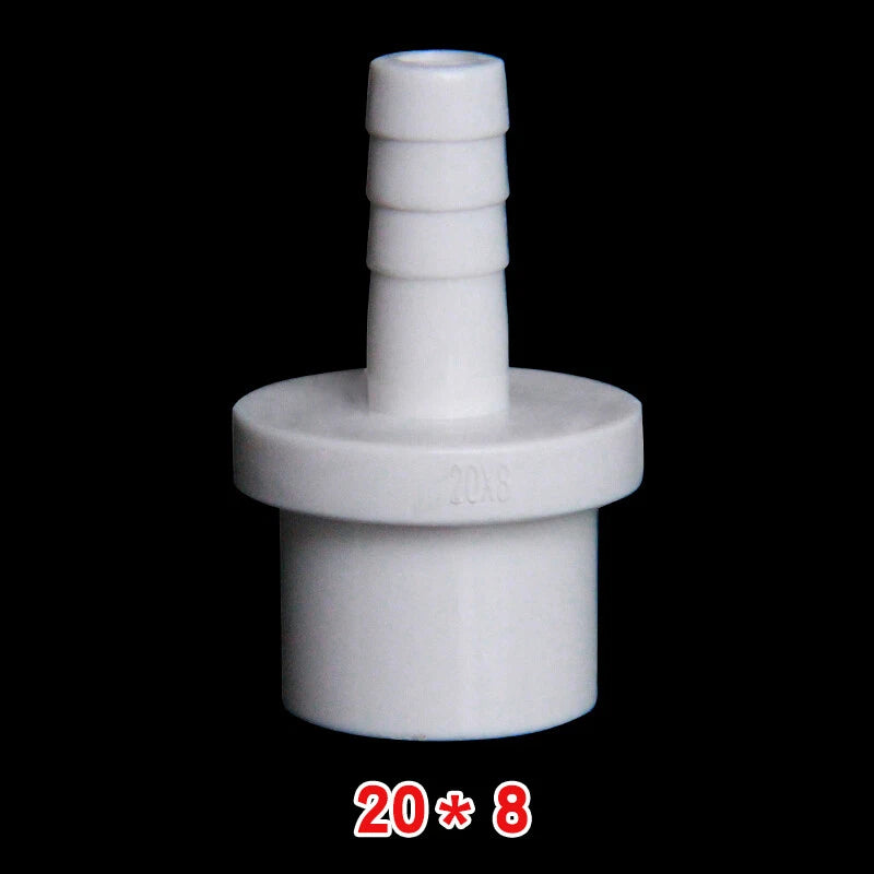 20mm 25mm White Pagoda PVC Pipe Connector Fittings Adapter To Hose OD 5mm-20mm