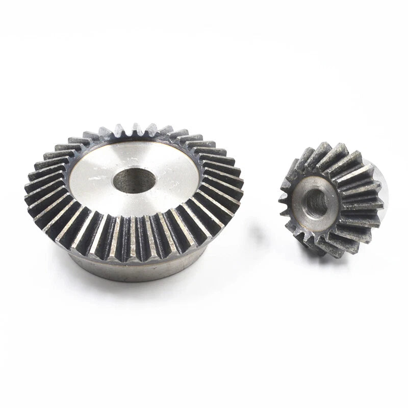 1:2/1:3 Metal Motor Bevel Gears 1.5-3 Modulus 15-54Tooth 90° Pairing 45# Steel