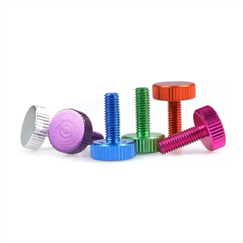 M2.5 / M2.6 x 8mm Aluminium Knurled Thumb Screws — Hand Grip Knob Bolts for PC & DIY