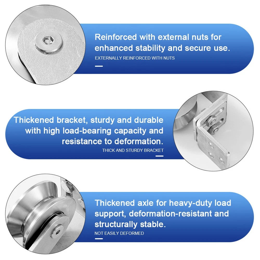 Stainless Steel Pulley Groove 22mm Sliding Door Roller Runner Wheel Track Pulley
