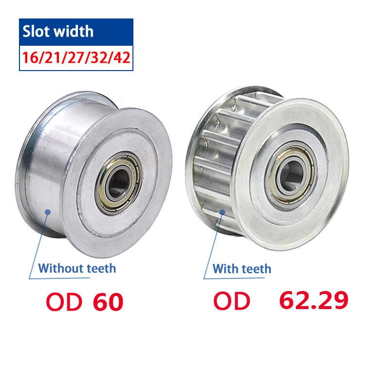 8M Smooth/Toothed Idler Pulley 24T/25T/30T Bore 5mm-15mm Slot 16/21/27/32/42mm